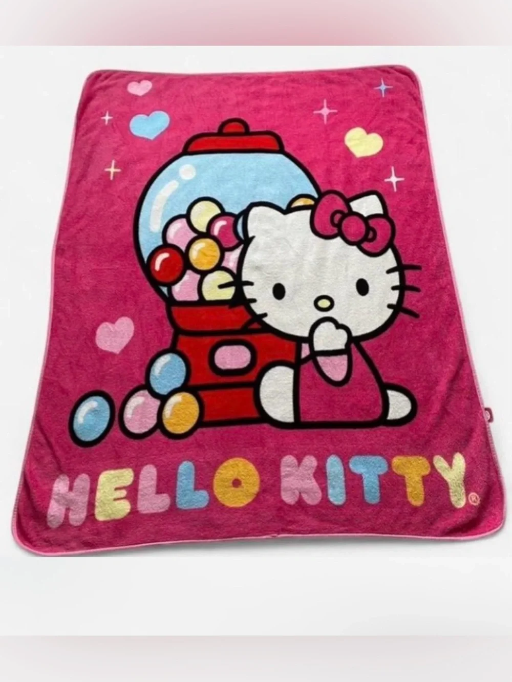 2013 Hello Kitty Hot Pink Gumball Machine Throw Blanket